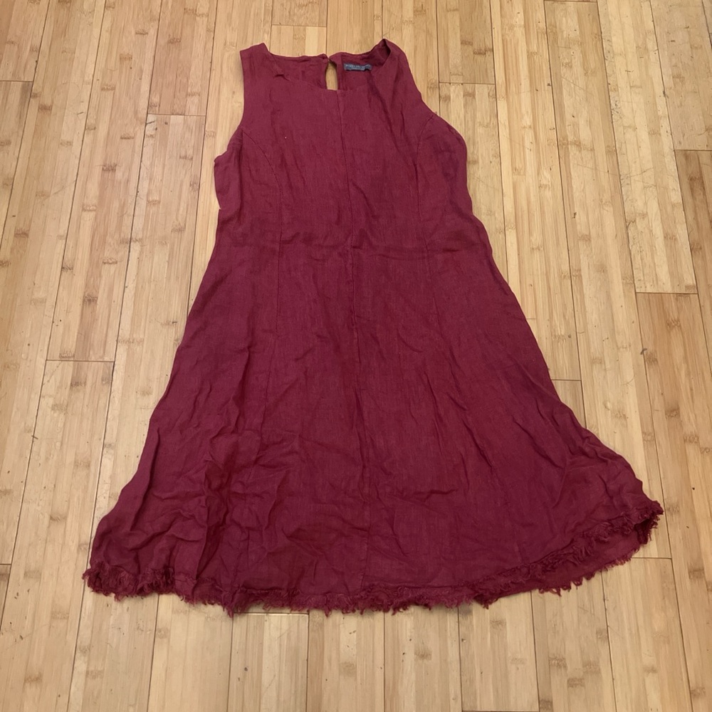 Red Sleeveless Linen Sundress